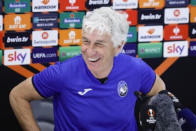 El italiano Gian Piero Gasperini, entrenador del Atalanta, en la conferencia de prensa previa a la final de la Europa League 2023-2024 contra Bayer Leverkusen en el en Dublín, República de Irlanda.