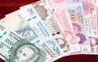 Billetes de diferentes guaraníes de diferentes denominaciones.