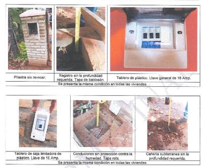 La instalación eléctrica no tiene las características  solicitadas en las especificaciones del contrato entre el SAT y el MUVH, se constató.