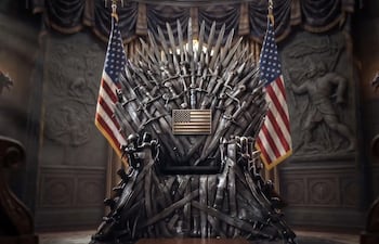 Captura de vídeo de la cuenta de la Casa Blanca en X @WhiteHouse que muestra el escritorio del presidente de Estados Unidos convertido en el Trono de Hierro de la película Juego de Tronos.