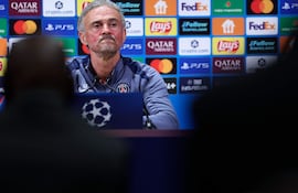 El español Luis Enrique, entrenador de PSG, en la conferencia de prensa previa al partido frente a Bayern Múnich por la ida de las semifinales de la Liga de Campeones.