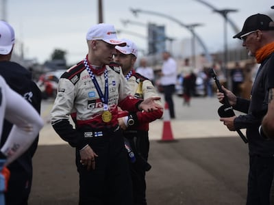El finlandés Sami Pajari en la Costanera de Encarnación al finalizar el Rally del Paraguay 2026.