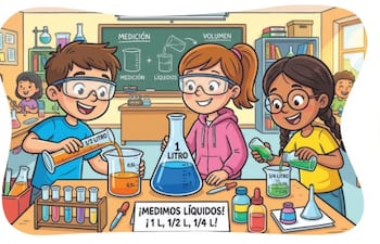 Relaciones de equivalencia entre 1 l, ½ l y ¼ l