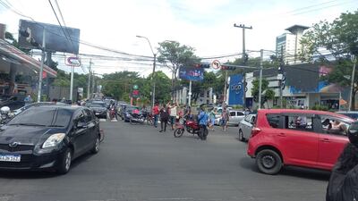 Cierre sobre avenidas Mariscal López y San Martín de Asunción. (gentileza).