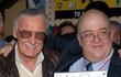 Stan Lee y Peter David en el primer premio New York Comic Legend Award para Stan Lee en Virgin Megastore Times Square, Nueva York, 17 de abril de 2008 (Getty).