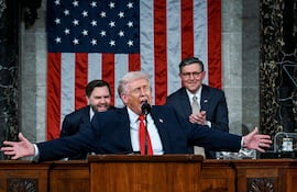 Donald Trump, presidente de Estados Unidos, durante un discurso en el Congreso.