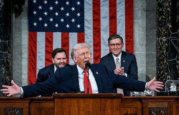 Donald Trump, presidente de Estados Unidos, durante un discurso en el Congreso.