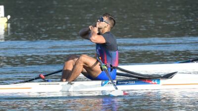 Javier Insfrán (24 años) festeja su pase a la final en Santiago 23.