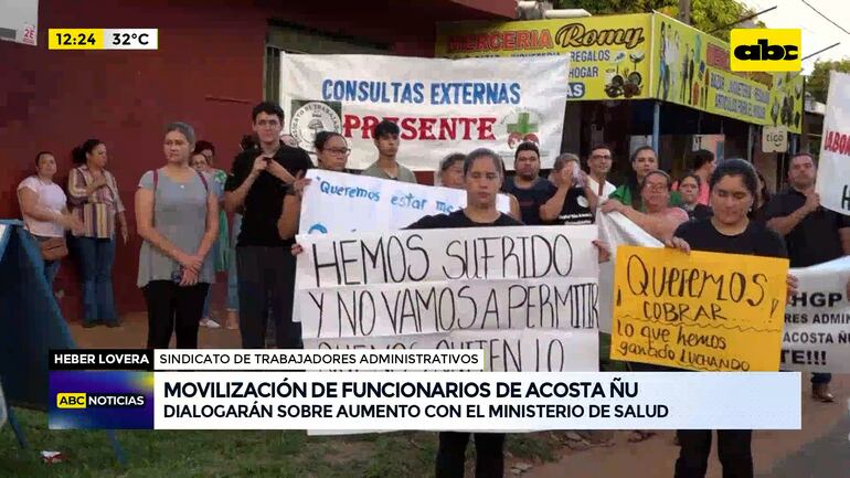 La semana pasada, trabajadores del Hospital Niños de Acosta Ñu se manifestaron para exigir aumentos salariales. 