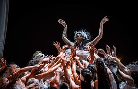 Un cuadro casi como una pintura de la obra "¿A dónde van los cisnes?" de Nicolás Moreno Cibils.