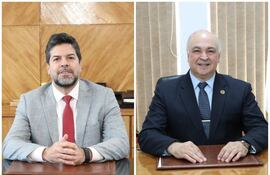 Los reelegidos Gerardo Bobadilla y Gustavo Miranda, como presidente y vicepresidente del Consejo de la Magistratura, respectivamente.