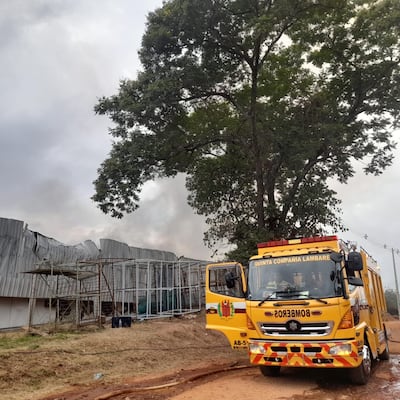El depósito de alimentos para mascotas fue consumido por completo, en un complejo industrial de Limpio.