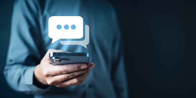 Concepto de comunicación por redes sociales.
