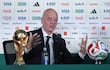 El presidente de la FIFA, Gianni Infantino, habla durante una rueda de prensa este miércoles, en Ciudad de México (México). Infantino aseveró que la "magia" del Estadio Azteca, el legendario campo de fútbol de Ciudad de México, fue trascendental para la conjunción entre México, Estados Unidos y Canadá en la organización de esta Copa del Mundo.