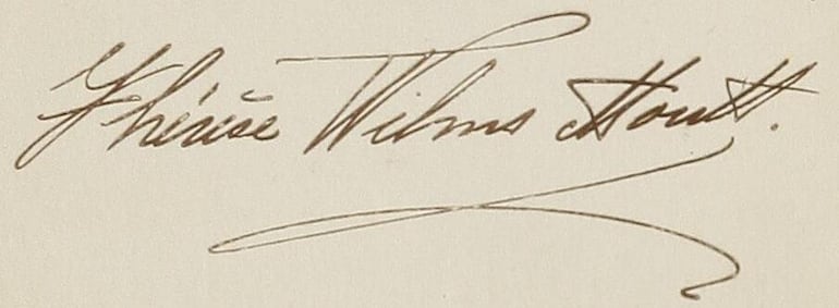 Firma de la poeta Teresa Wilms Montt