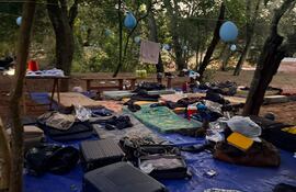 El campamento de alumnos en Piribebuy
