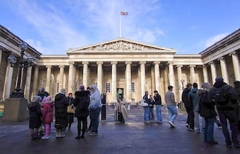 LONDRES (REINO UNIDO), 16/02/2026.- El Museo Británico desmintió este lunes que haya eliminado la palabra Palestina de las exposiciones sobre el antiguo Oriente Medio tras recibir quejas de una asociación de abogados proisraelíes por el uso del término para describir regiones y civilizaciones que existían antes de su acuñación. EFE/ Guillermo Garrido