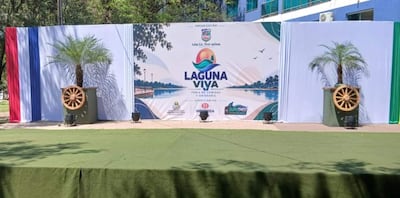 Preparativos para la segunda edición del Festival Laguna Viva en la Laguna Punta Porã, de Pedro Juan Caballero.
