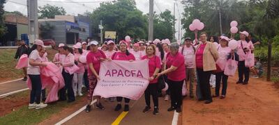 Pacientes y familiares realizaron hoy la Caminata por la vida, para concienciar sobre el cáncer de mama.