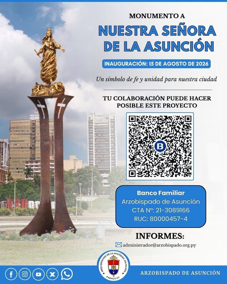Monumento a Nuestra Señora de la Asunción impulsado por el Arzobispado.