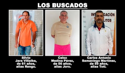 Silvio Jara Villalba, alias Rengo; Celso Medina Pérez, alias Joro, y Carlos Antonio Samaniego Martínez, alias Toti, buscados por asalto.