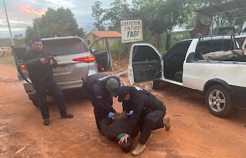 Momento de la detención del mecánico José Ignacio Ramírez, alias Yanki, en Curuguaty.