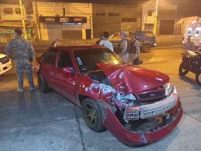 choque entre auto, moto y motocarro dejó tres heridos