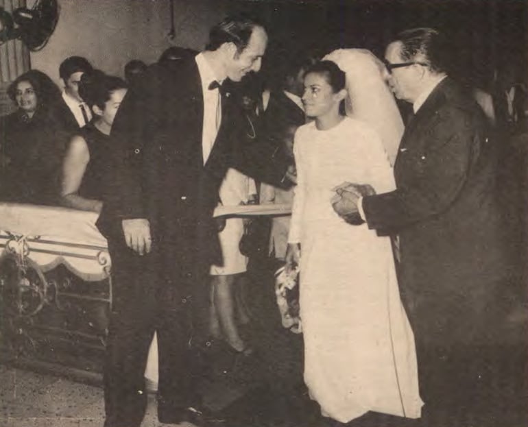 María Gloria Miranda Araújo el día de su boda con el destacado artista Hugo Pistilli.