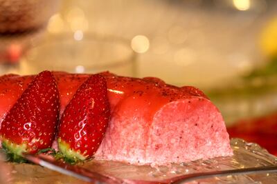 Bavaroise de frutos rojos.