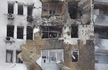 Edificios daños por los ataques de drones rusos.