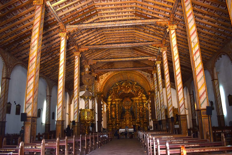 El imponente Templo San Buenaventura que es muy visitado en Yaguarón.