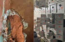 La bóveda de Asociación de Trabajadores Cambistas de Ciudad del Este de donde se robó una millonaria suma.