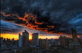 Gif de nubosidad y lluvias en Asunción.