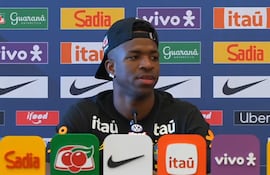 Vinícius Junior, futbolista de la selección de Brasil, en una conferencia previa a la Fecha FIFA de marzo.