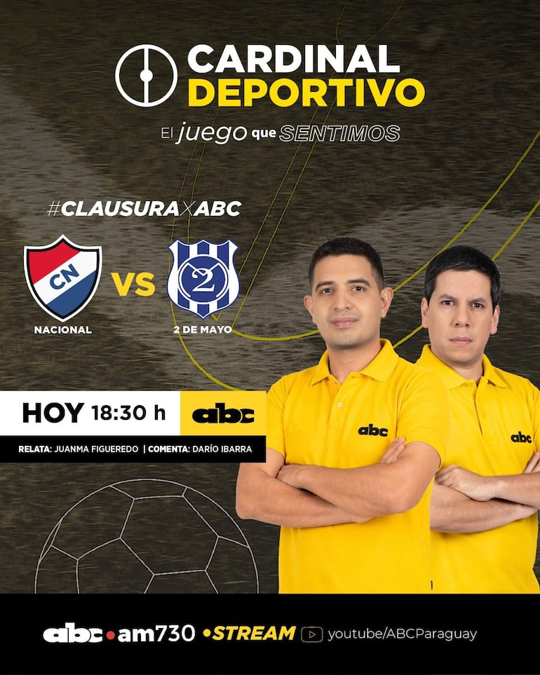 Nacional vs. 2 de Mayo, por ABC Cardinal y ABC Paraguay en Youtube.