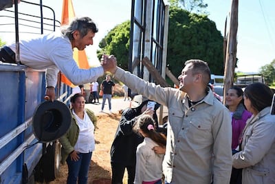 Miguel Prieto en su gira por Guairá.