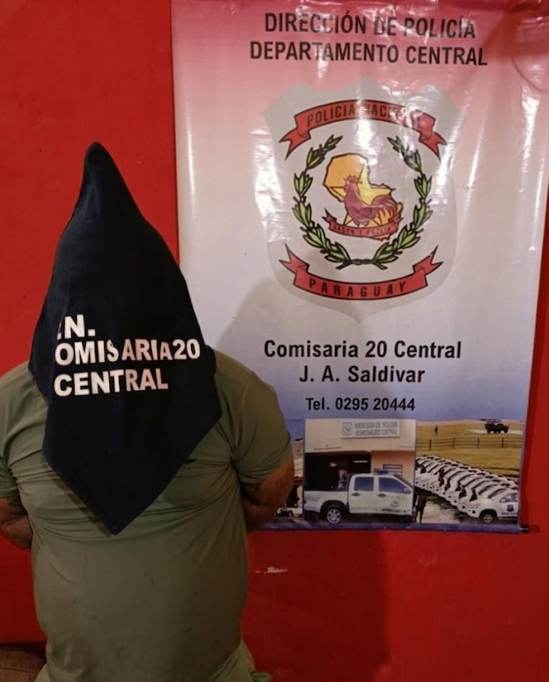 El aprehendido fue identificado como Ángel Gustavo Cristaldo Martínez, de 32 años, quien cuenta con antecedentes.