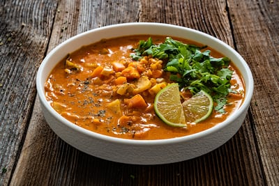 Curry de batata y garbanzos.