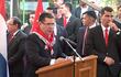 Horacio Cartes durante su discurso en acto de conmemoración del aniversario 136 de fundación de la ANR.
