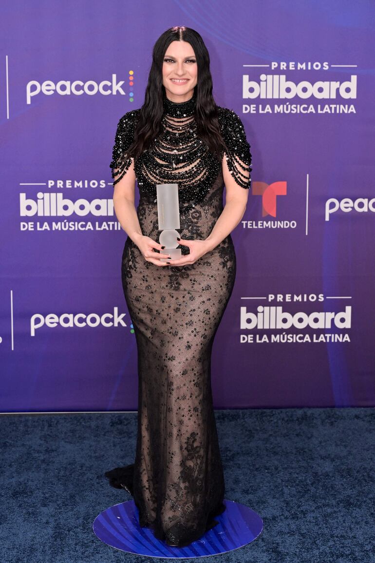 ¡Siempre diosa! La italiana Laura Pausini, ganadora del Premio Billboard Ícono. (Ivan Apfel/Getty Images/AFP)
