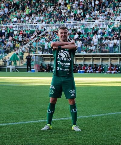 Walter David Clar Fritz se despachó con dos goles para la victoria del Chapecoense contra Paysandú, por la Serie B de Brasil.