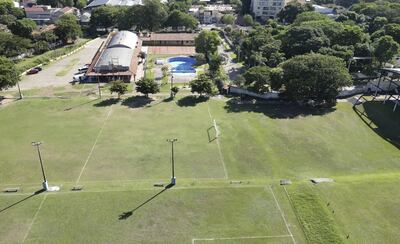 Vista área del predio del IPS que FIPSA arrendaba al Club Olimpia. 