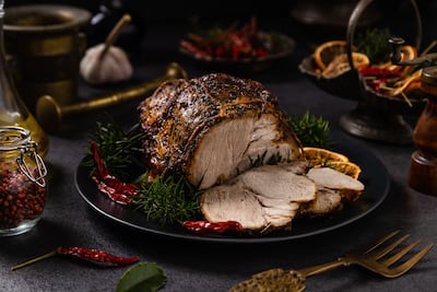 Cuello de cerdo asado.