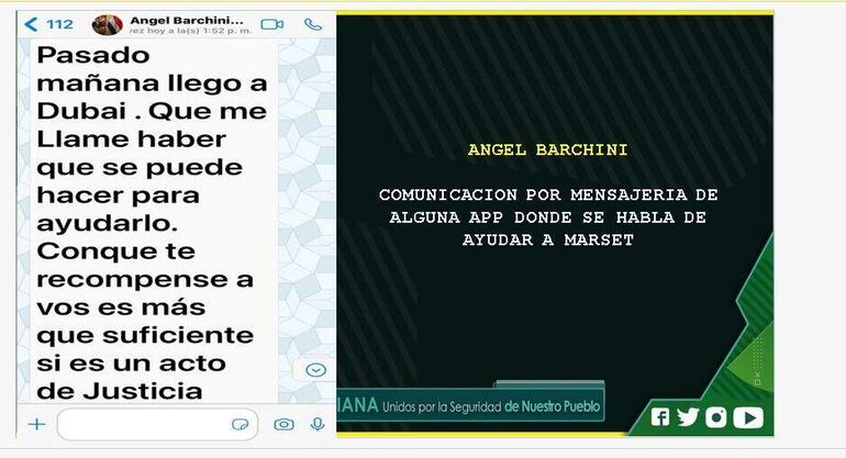 Supuesto contacto entre Angel Ramón Barchini y Sebastián Marset
De cazenave <cazenave@abc.com.py>
Destinatario foto@abc.com.py
Fecha 17-11-2023 16:58 17-11-2023