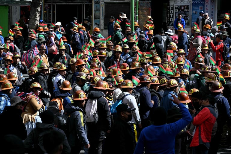 Manifestaciones en Bolivia de movimientos sindicales.