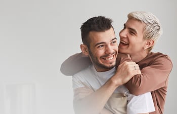 Concepto de pareja LGBT.