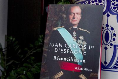 Vista este martes, del libro "Réconciliation. Mémoires. Juan Carlos I d´Espagne" (Reconciliación. Memorias. Juan Carlos I de España), en París. 