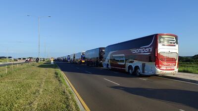 Unos 180 buses ingresaron al país para la final de la Copa Sudamericana.