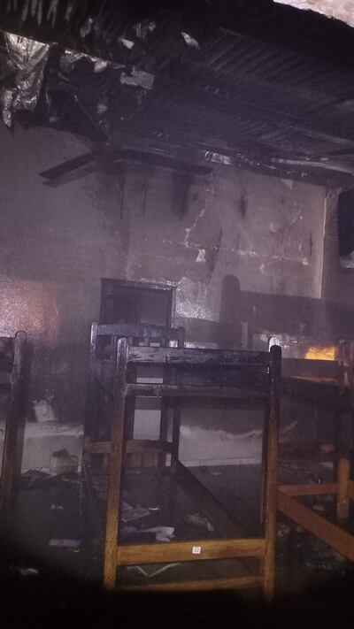 De esta manera quedo la habitación, en donde se a incido el incendio en el Centro Agroecológico San Isidro Labrador de San Ignacio, Misiones.