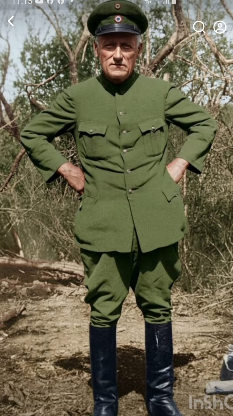 El general Eugenio Alejandrino Garay, durante la Guerra del Chaco.